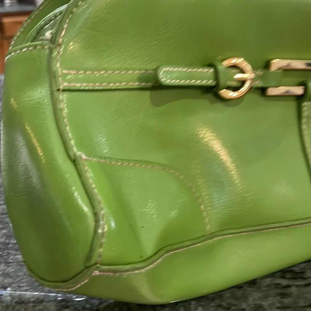 This is a beautiful green and gold mini Mcklien bag - Picture 8 of 10